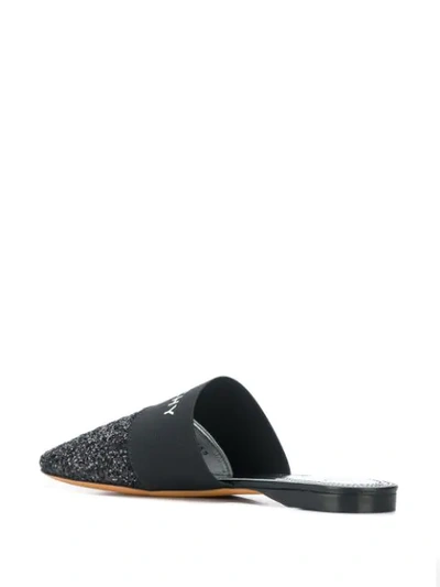 Shop Givenchy Glitter-embellished Mules In Black