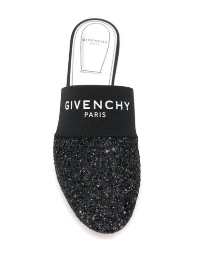 Shop Givenchy Glitter-embellished Mules In Black