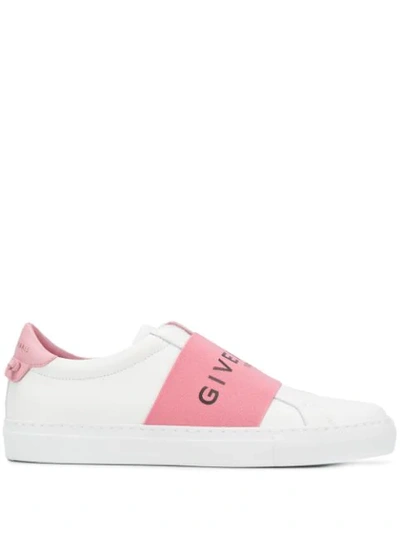 Shop Givenchy Logo Strap Sneakers In White