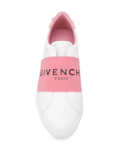 Shop Givenchy Logo Strap Sneakers In White