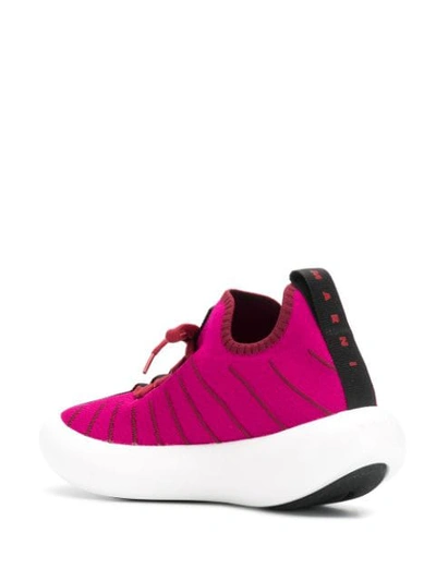 Shop Marni Knitted Detail Sneakers In 00c57 Pink