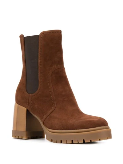Shop Casadei Sinead Ankle Boots In Brown