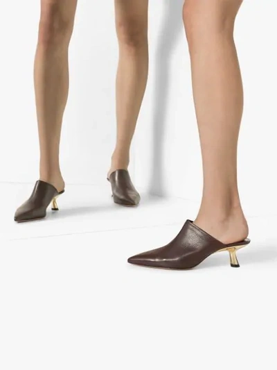 Shop Simon Miller Kicker Tee 50mm Mules In Brown