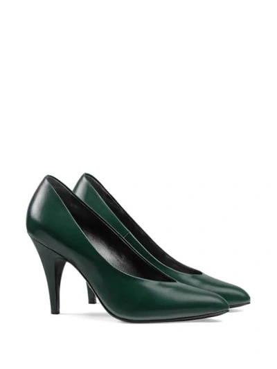 Shop Gucci Leather Pumps In Green