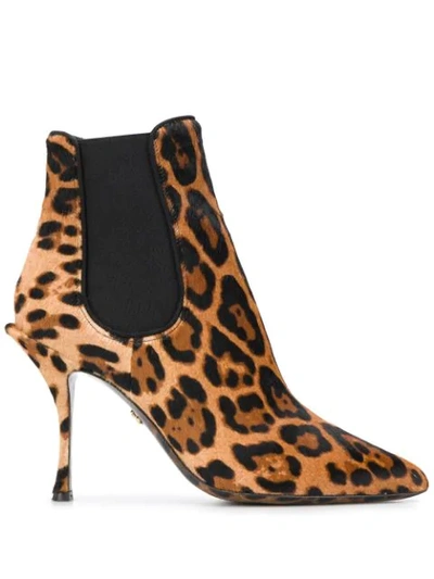 Shop Dolce & Gabbana Leopard Print Boots In Stampa