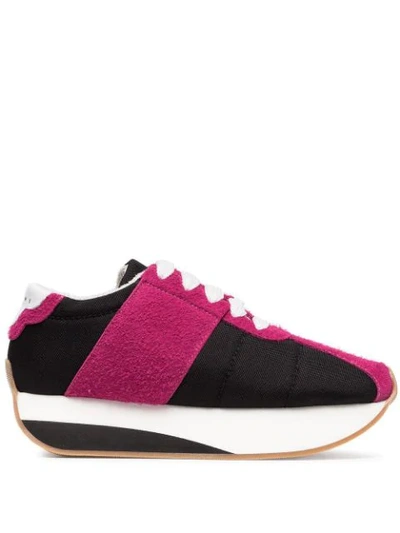 Shop Marni Flatform Sneakers In Purple