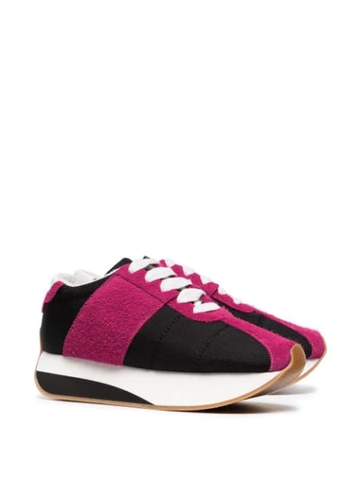 Shop Marni Flatform Sneakers In Purple