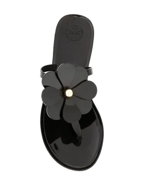 tory burch black flat sandals