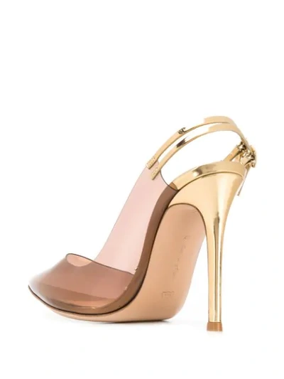 Shop Gianvito Rossi Transparent Stiletto Pump In Gold