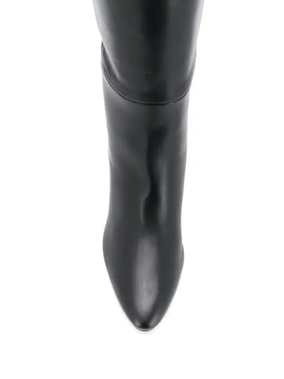 Givenchy Triangle High High Heels Boots In Black Leather In Black