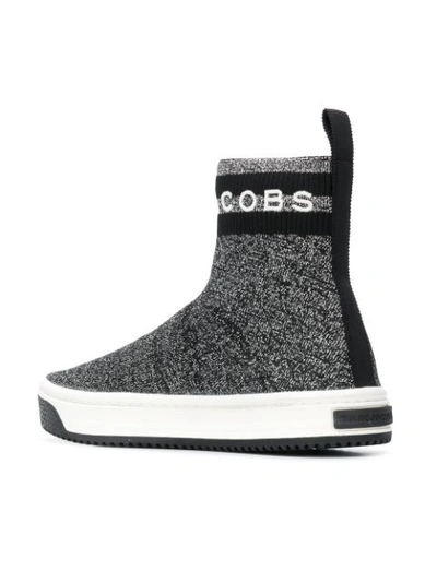 Shop Marc Jacobs Dart Logo Sock Sneakers In Metallic