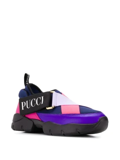 Shop Emilio Pucci City Cross Neoprene Sneakers In B62 Viola/blu/fuxia/lill