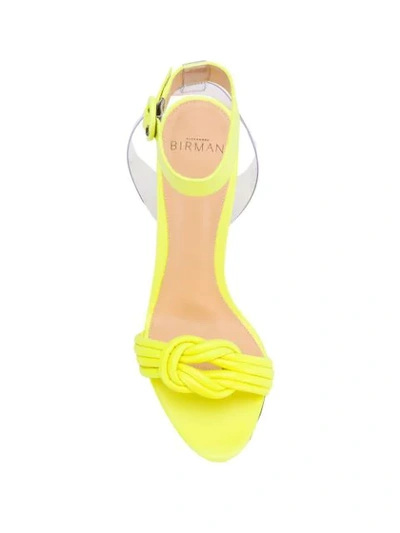 Shop Alexandre Birman Heeled Knot Sandals In Yellow