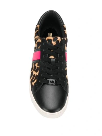 Shop Michael Kors Animal Print Sneakers In Black