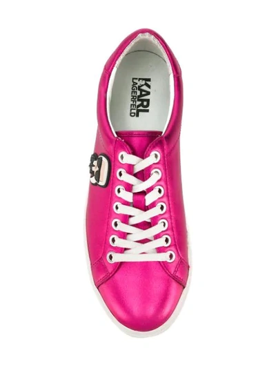 Shop Karl Lagerfeld Kupsole Karl Ikonik Lo Lace Sneakers In Pink