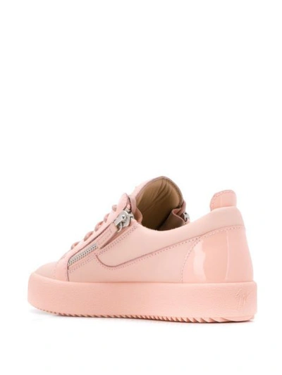 Shop Giuseppe Zanotti Side Zip Detail Sneakers In Pink
