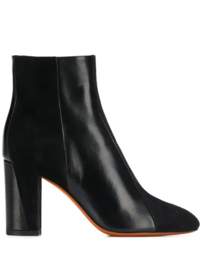 Shop Santoni Block Heel Ankle Boots In Black