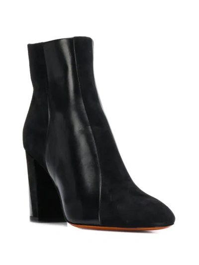 Shop Santoni Block Heel Ankle Boots In Black