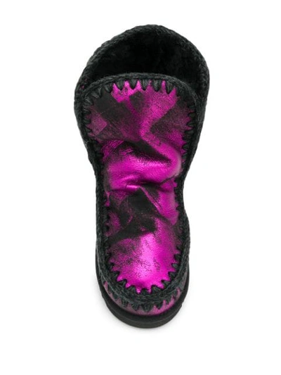 Shop Mou Eskimo Metallic Boots In Pink