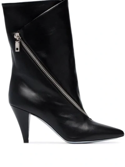 Shop Givenchy Black Zip-detail 80 Leather Ankle Boots