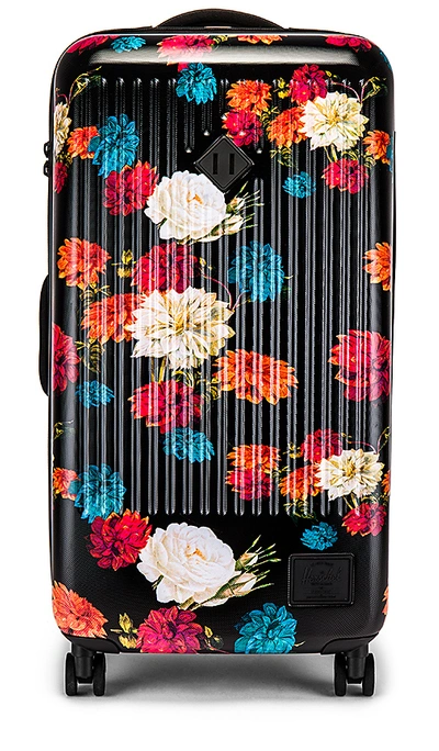 Shop Herschel Supply Co Trade Large Suitcase In Vintage Floral Black