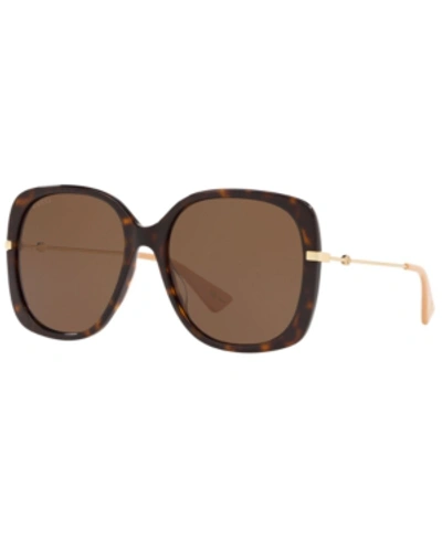 Shop Gucci Sunglasses, Gg0511s 57 In Tort Tan/brown