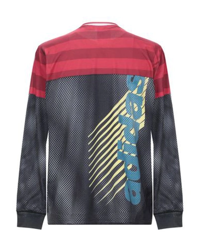 Adidas Originals By Alexander Wang Black-red Polyester Photocopy Ls T-shirt  In Black & Fox Brown | ModeSens