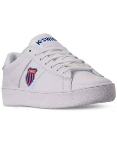 Shop K-swiss Men's Court Casual Sneakers From Finish Line In White/white/corporate