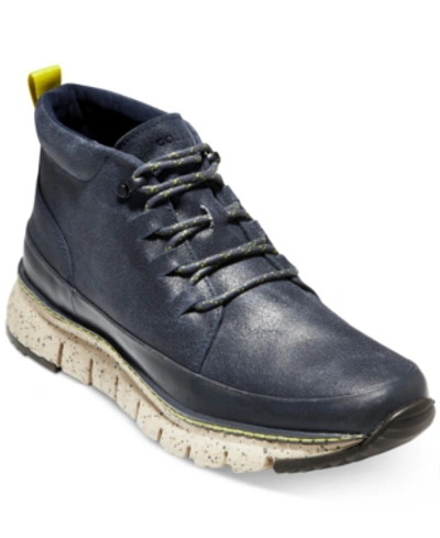 Shop Cole Haan Men's Zerøgrand Rugged Chukka Sneaker Boots Men's Shoes In Slate Blue