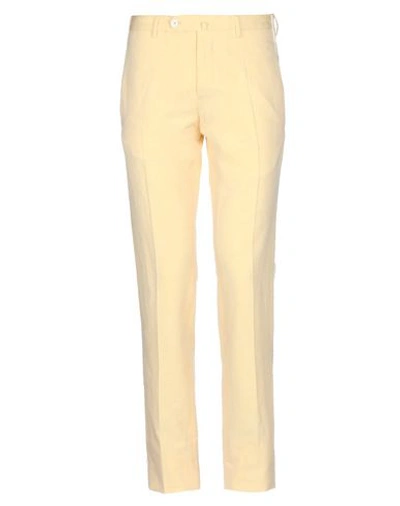 Shop Incotex Man Pants Yellow Size 34 Cotton, Flax