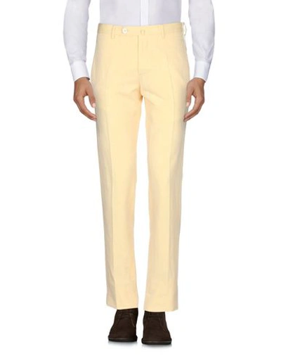 Shop Incotex Man Pants Yellow Size 34 Cotton, Flax