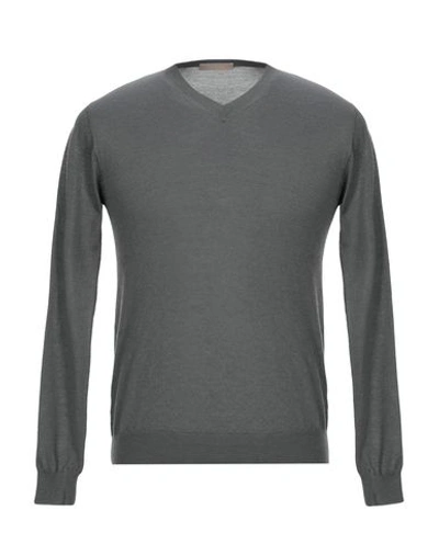Shop Cruciani Man Sweater Lead Size 40 Cashmere, Silk