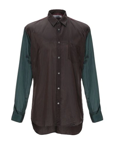 Shop Comme Des Garçons Shirt Striped Shirt In Dark Brown