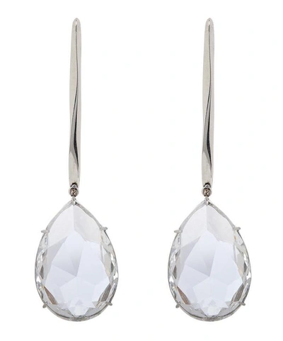 Shop Alexander Mcqueen Silver-tone Crystal Drop Earrings