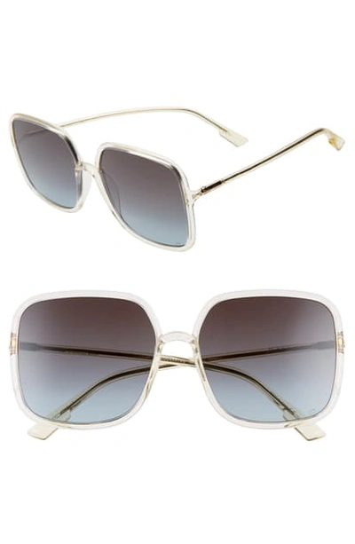 Shop Dior Stellair 59mm Square Sunglasses In Silver Yellow/ Grey