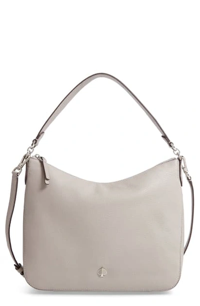 Shop Kate Spade Medium Polly Leather Shoulder Bag In True Taupe