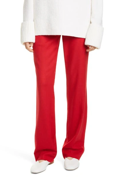 Shop Vince Tailored Flannel Pants In Crimson