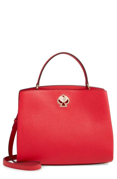 Shop Kate Spade Medium Romy Leather Satchel - Red In Hot Chili