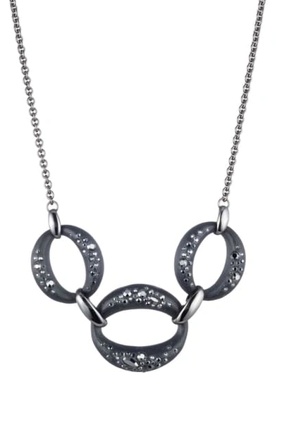 Shop Alexis Bittar Noir Dust Small Link Necklace In Black