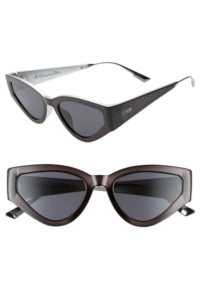Shop Dior Catstyle1 53mm Cat Eye Sunglasses In Grey/ Grey Ar