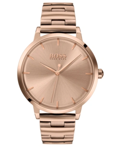 Shop Hugo Boss Women's Marina Rose Gold Ion-plated Stainless Steel Bracelet Watch 36mm