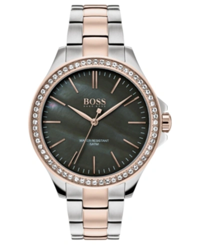 Shop Hugo Boss Women's Victoria Two-tone Stainless Steel Bracelet Watch 36mm In Two Tone