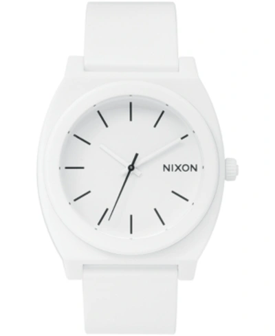 Shop Nixon Men's Time Teller Watch 40mm In Matte White