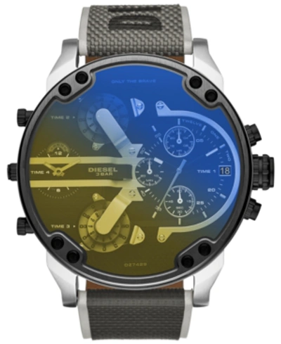 Diesel Men's Chronograph Mr. Daddy 2.0 Gray Nylon Strap Watch 57mm In Grey