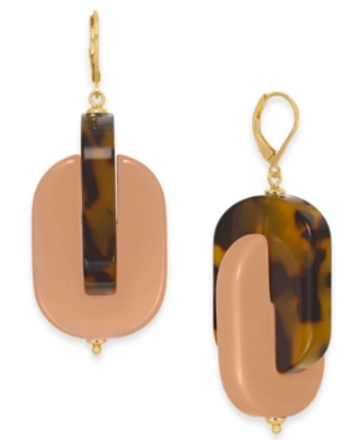 Shop Kate Spade Gold-tone Nestled Drop Earrings In Neutral Multi