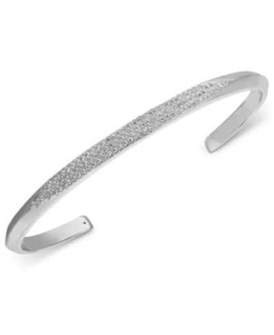 Shop Kate Spade Pave Cuff Bracelet In Clear/silver