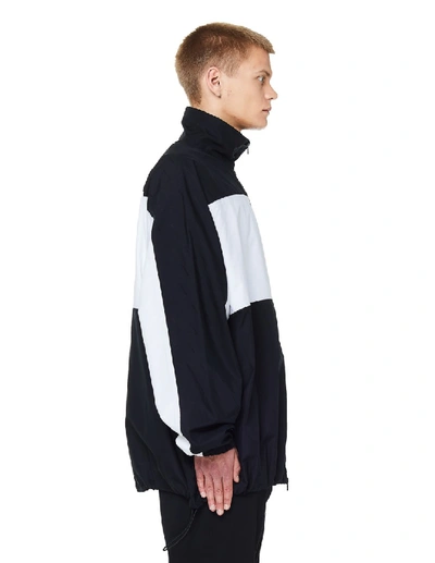 Shop Balenciaga Jacquard Poplin Zip-up Track Jacket In Black