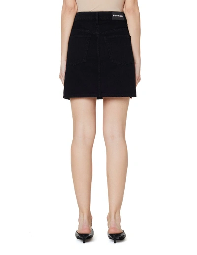 Shop Balenciaga Black Denim V-neck Skirt