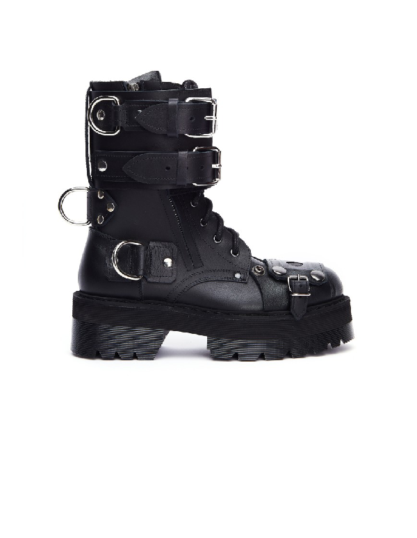 army boots black leather