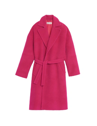 Shop Balenciaga Pink Baby Camel Wrap Trench Coat